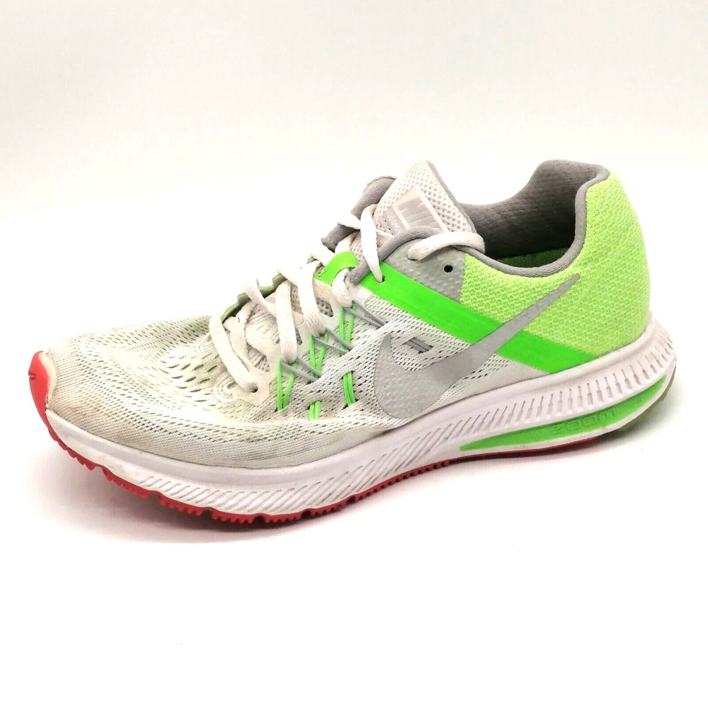 Nike Shoes Womens Zoom WinFlo 2 Green White 8 Running Training Sneakers Comfort